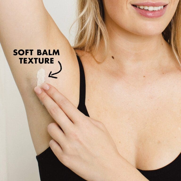 Model Showing Soft Balm Texture | Natural Deodorant | Awake Organics