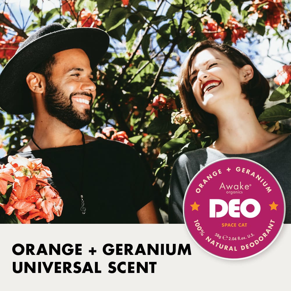 Organic Scent | Space Cat Natural Deodorant | Orange & Geranium | Plastic Free Deodorant | Awake Organics