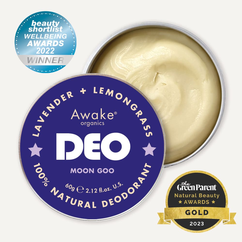 Moon Goo Natural Deodorant | Lavender and Lemongrass | Awake Organics