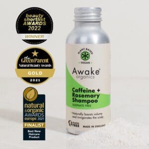 natural hair growth shampoo caffeine rosemary plastic free awake organics