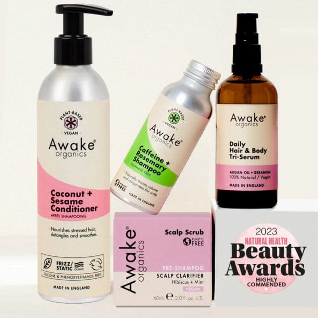 Ultimate Natural Hair Care Bundle | Natural Shampoo | Natural conditioner | Natural Scalp Scrub | Natural Hair Serum | Awake Organics