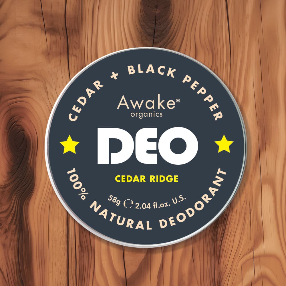 Cedar Ridge Anti-chafe Foot Deodorant For Men | Cedarwood & Black Pepper | Awake Organics