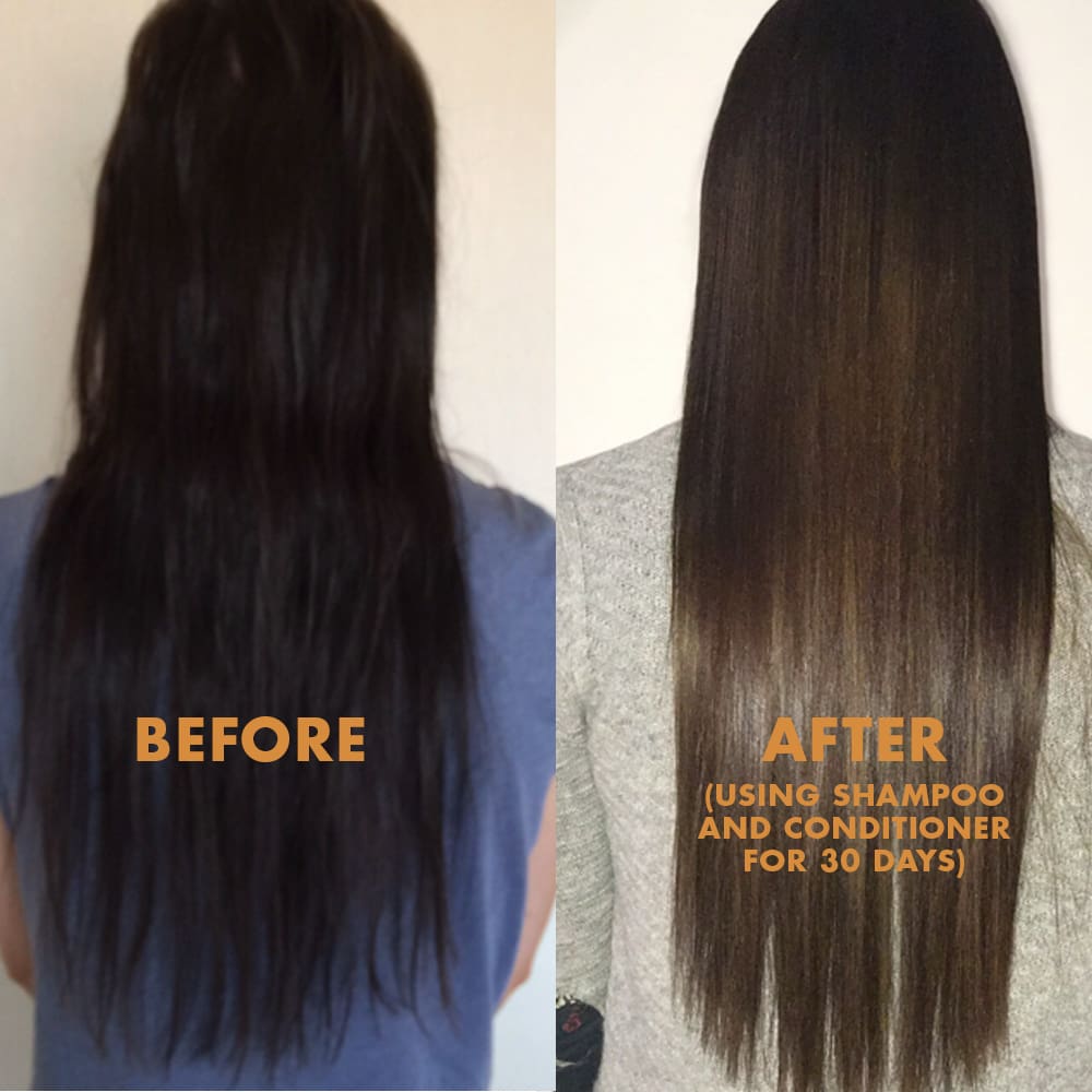 Natural Conditioner Before and After. Awake Organics