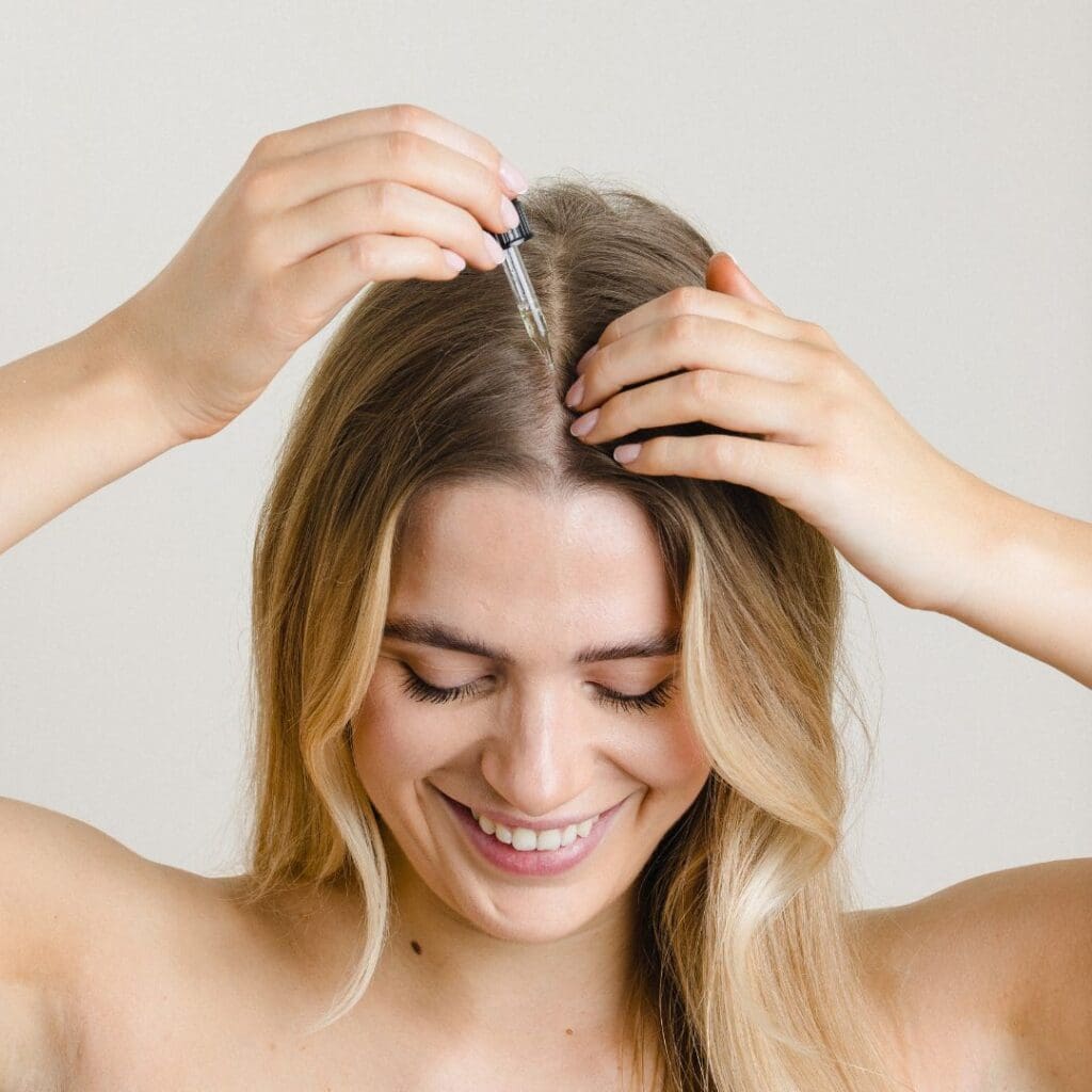 Applying Hair & Scalp Super Oil for Hair Oiling